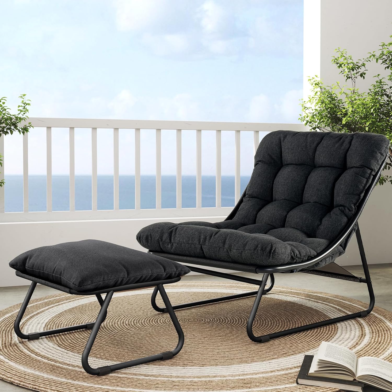Outdoor Furniture Lounge - Outdoor Lounge Chair with Footrest &