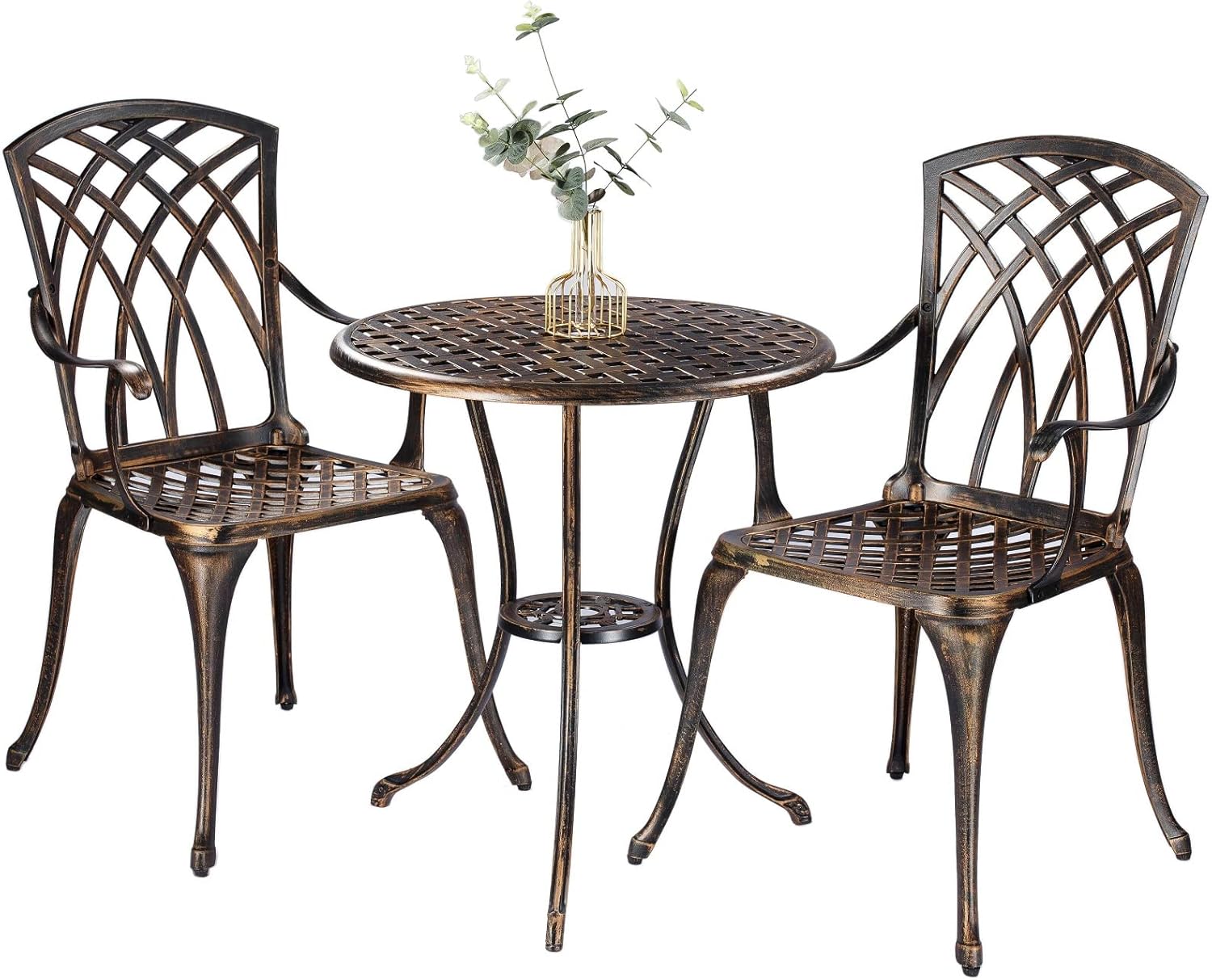 Outdoor Furniture Aluminium - Bronze rust-resistant cast aluminum 3-piece outdoor