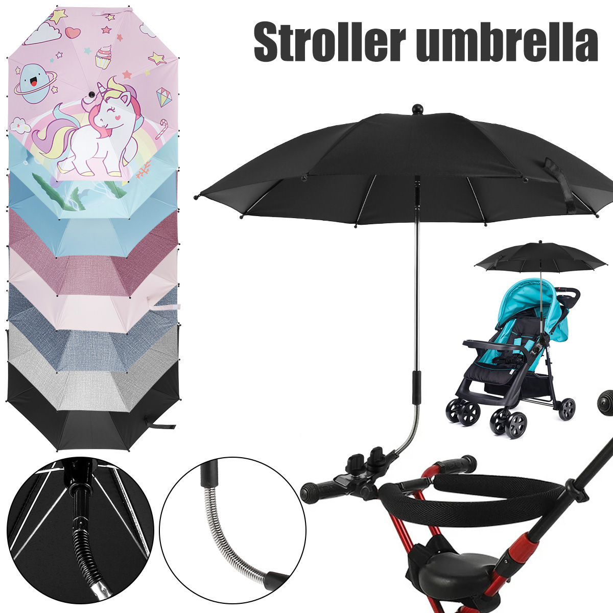 Parasol Umbrella Large - Universal Baby Car Pram Umbrella Baby