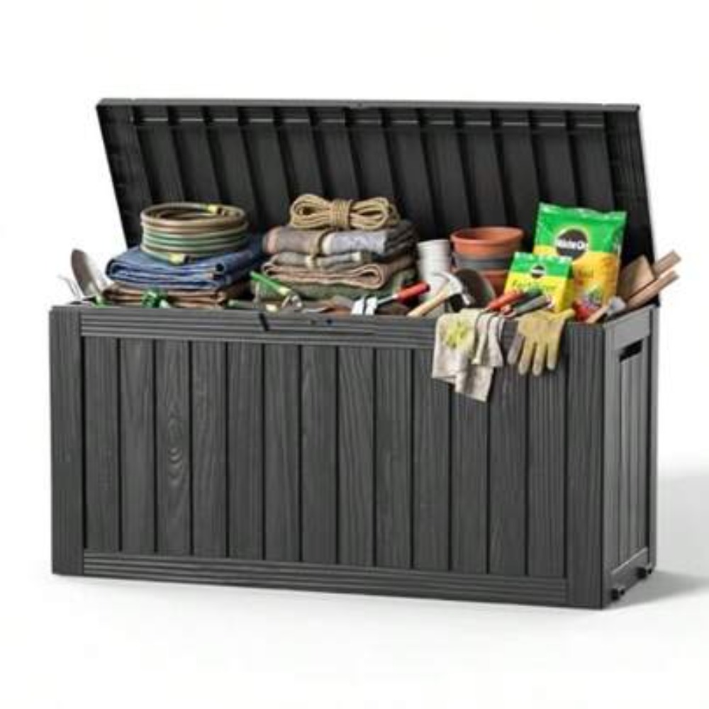 Outdoor Furniture Resin - 90 Gallon Outdoor Deck Box Waterproof