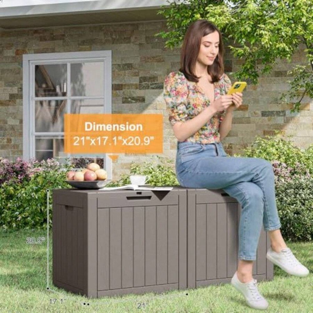 35 Gallon Outdoor Storage Box, - đánh giá và giá Outdoor Furniture Resin