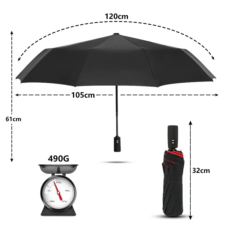 Windproof Double Layer Resista - đánh giá và giá Parasol Umbrella Large