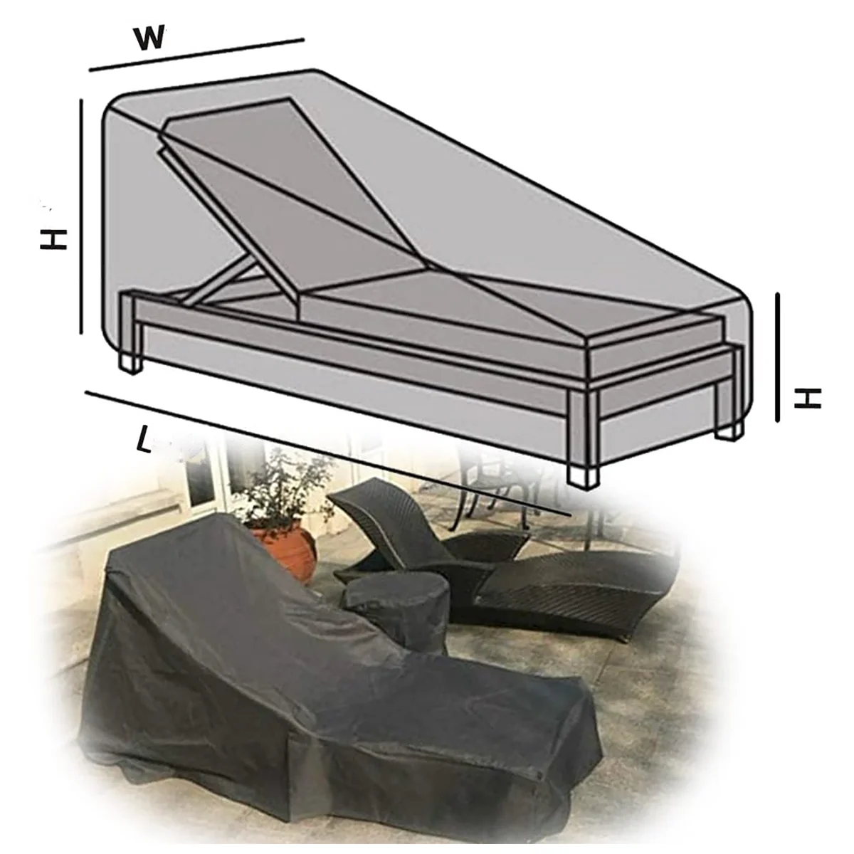 Oxford Fabric Sunlounger Cover - đánh giá và giá Outdoor Furniture Lounge