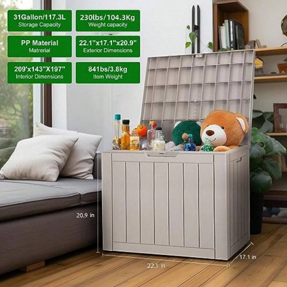 Lockable Resin Deck Box Outdoo - đánh giá và giá Outdoor Furniture Resin