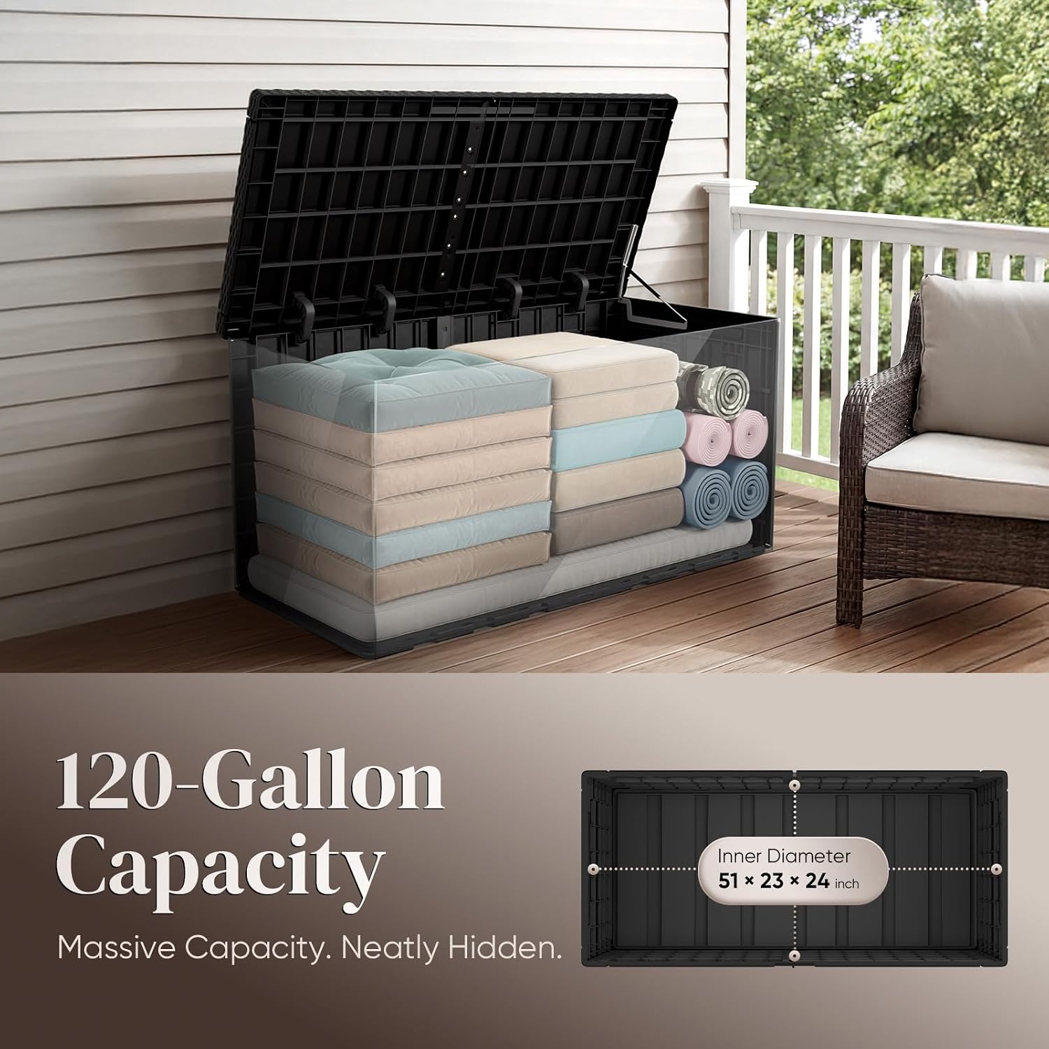 120 Gallon Large Outdoor Stora - đánh giá và giá Outdoor Furniture Resin