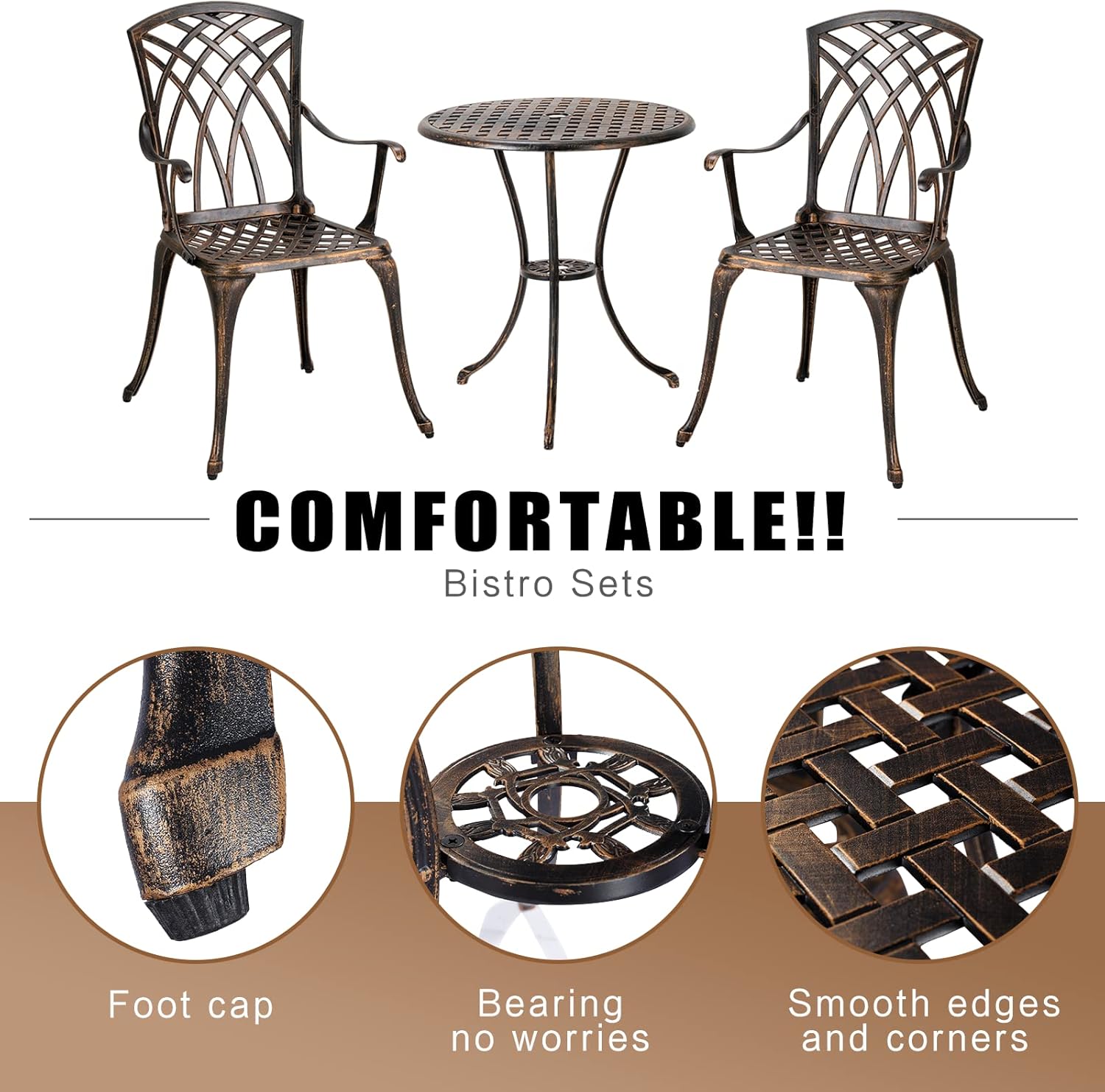 Bronze rust-resistant cast alu - đánh giá và giá Outdoor Furniture Aluminium