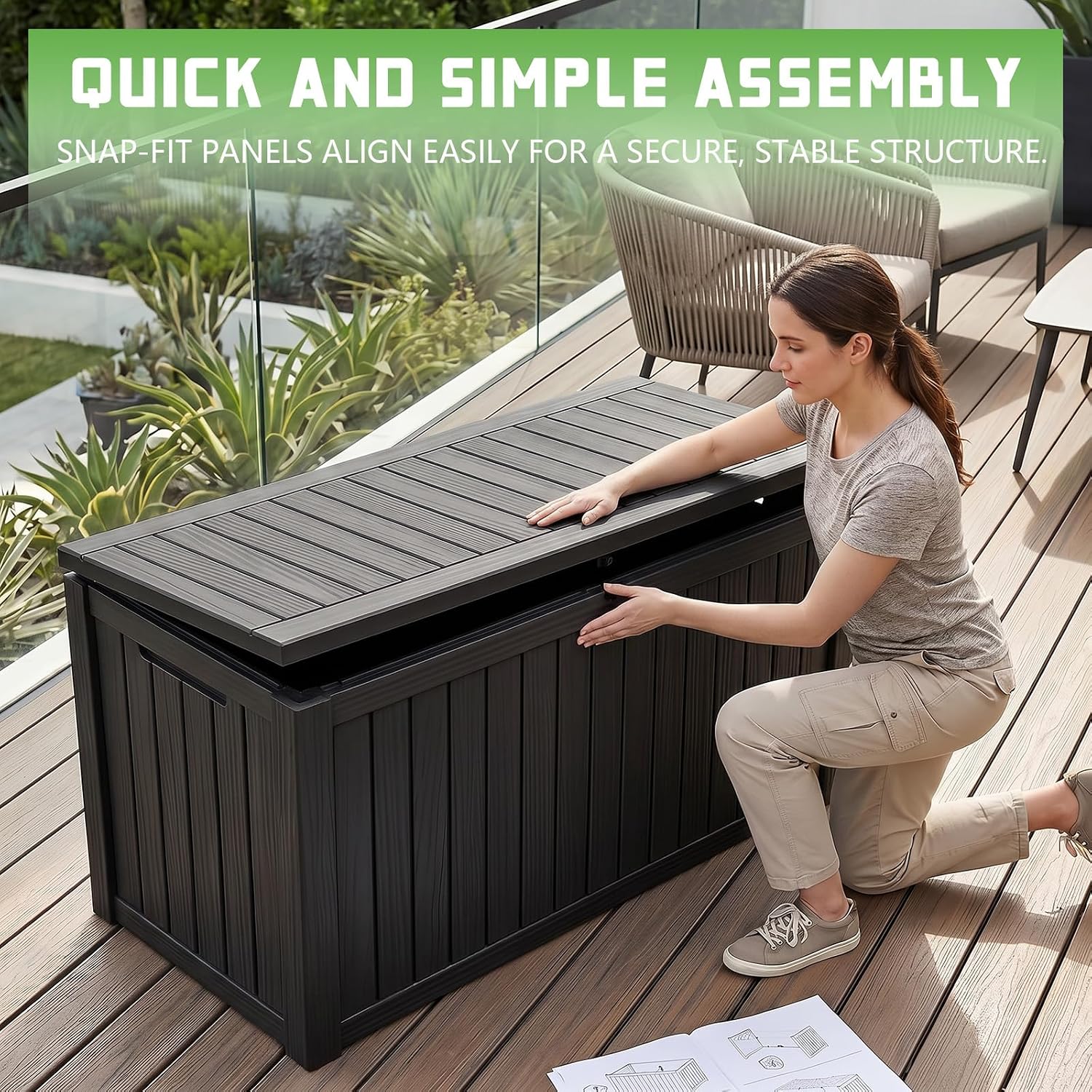 200 Gallon Lockable Resin Deck - đánh giá và giá Outdoor Furniture Resin