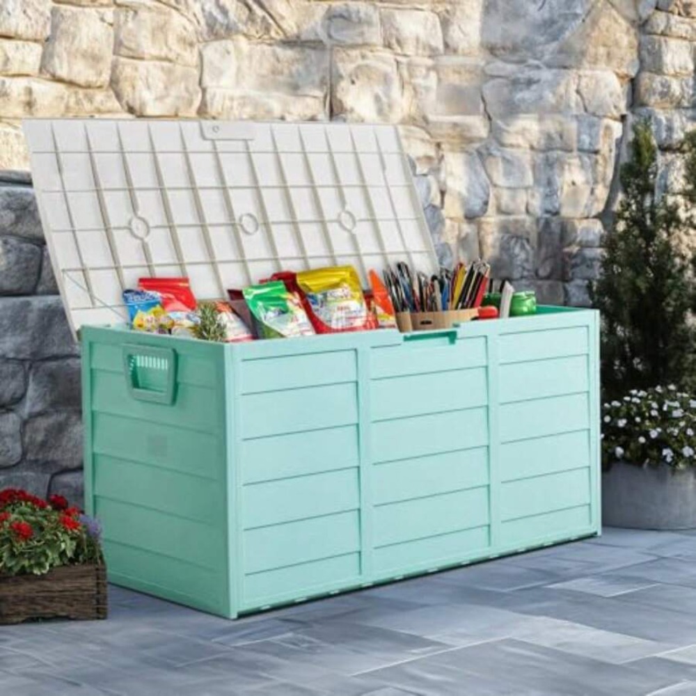 75 Gallon Large Resin Deck Box - đánh giá và giá Outdoor Furniture Resin